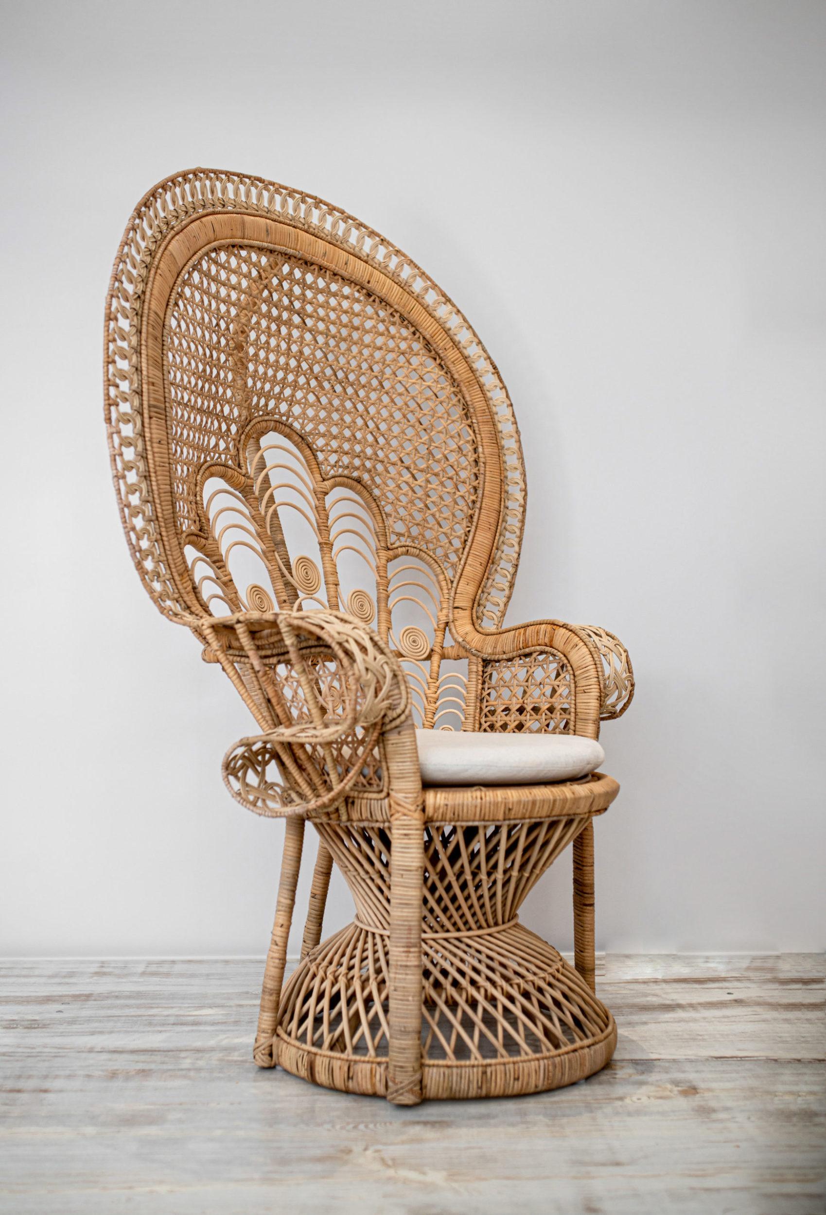 Duo Fauteuils Emmanuelle en rotin tressé (couleur beige)