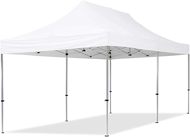 Tente pliante blanche de 3 x 6 m avec 4 poids de lestage